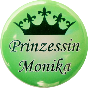 Prinzessin Button mit Namen grün - zum Schließen ins Bild klicken